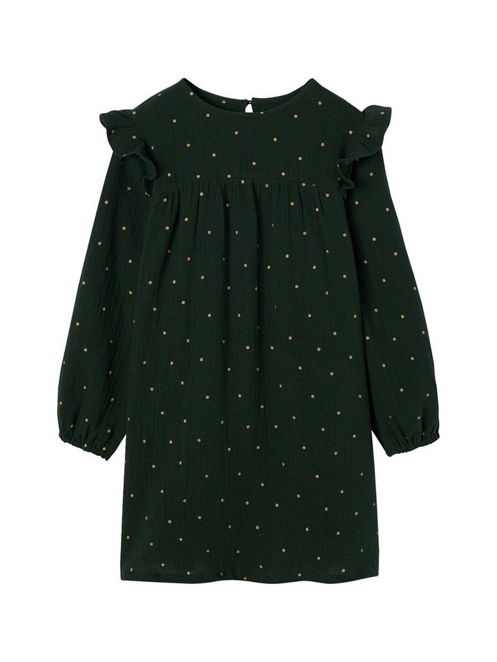 vertbaudet Minikleid Mädchen Kleid mit Volants, Musselin von vertbaudet