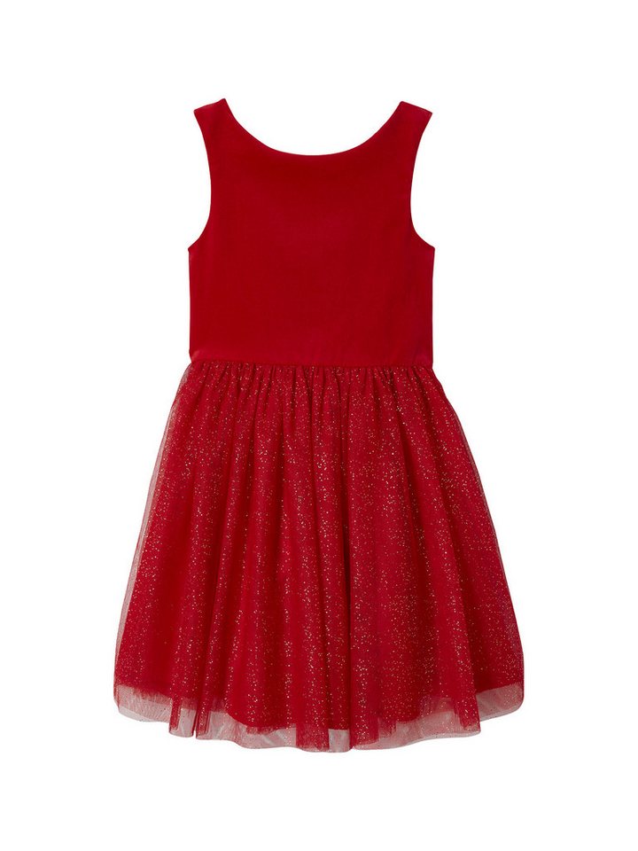 vertbaudet Minikleid Mädchen Weihnachtskleid aus Samt und Tüll von vertbaudet