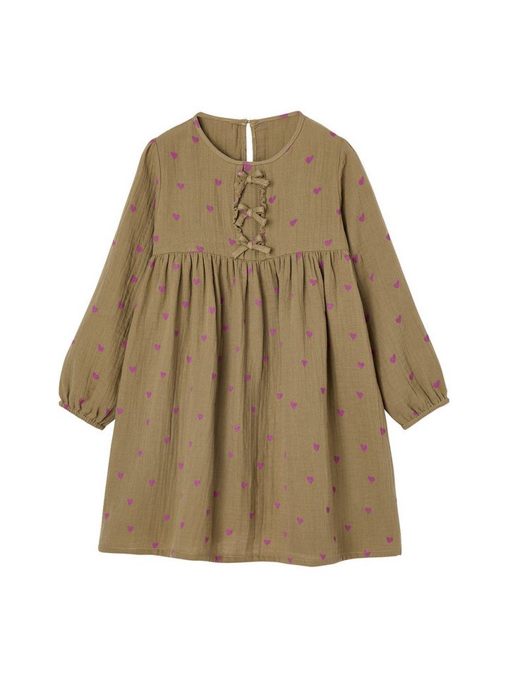 vertbaudet Minikleid Mädchen Musselin-Kleid mit Zierschleifen von vertbaudet