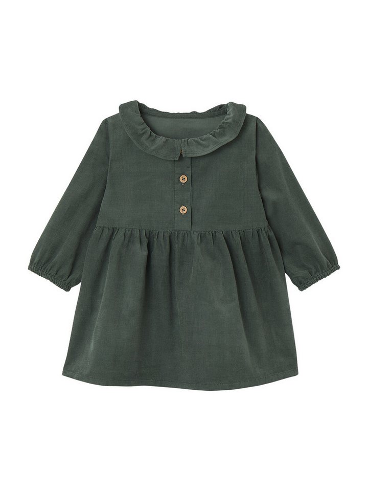 vertbaudet Minikleid Baby Kleid aus Feincord mit Volantkragen von vertbaudet