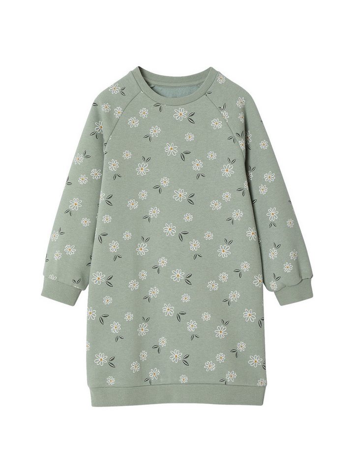 vertbaudet Minikleid Mädchen Sweatkleid mit Blumenmuster, lange Aermel von vertbaudet
