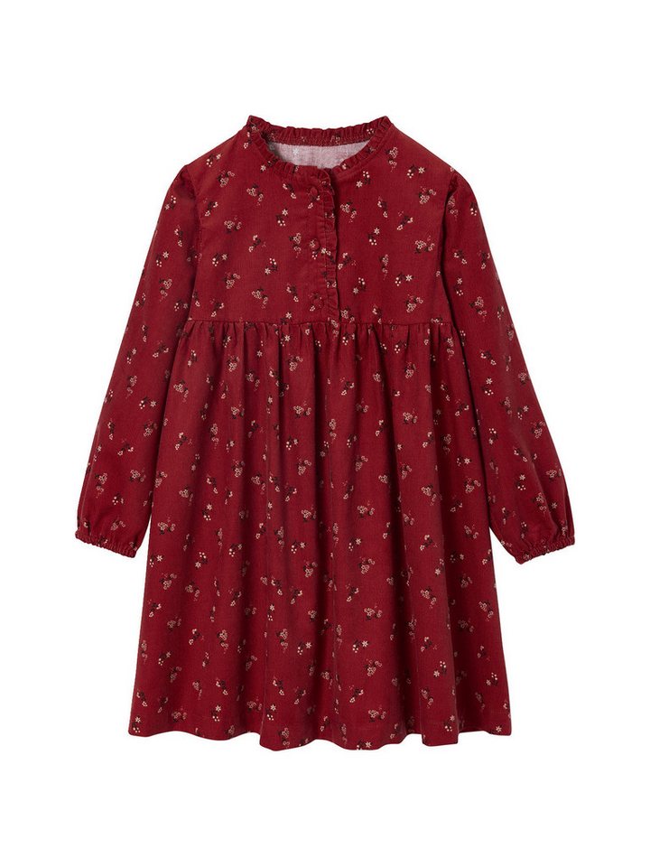 vertbaudet Minikleid Feincord-Kleid mit Print für Mädchen von vertbaudet