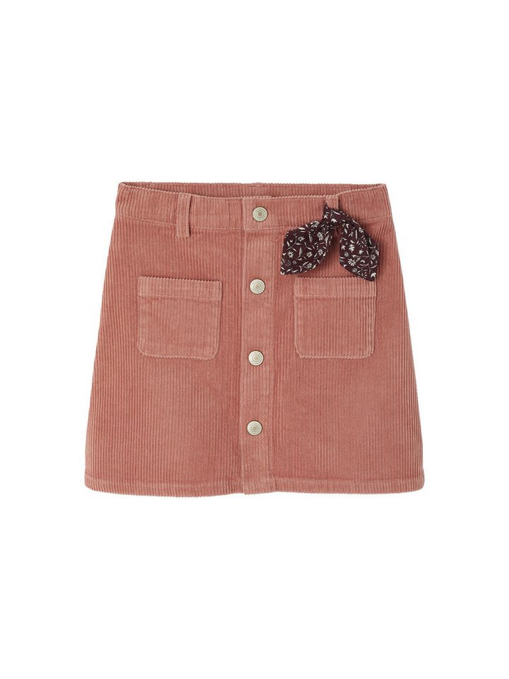 vertbaudet Minirock Mädchen Cordrock mit Zierschleife und Knöpfen von vertbaudet