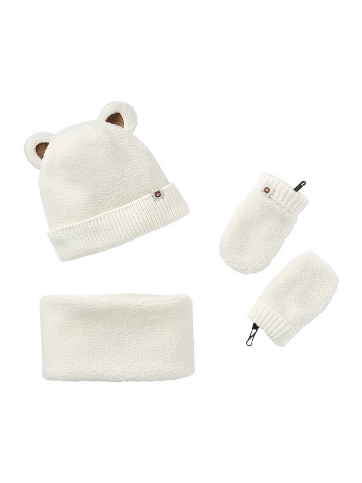 vertbaudet Mütze & Schal Jungen Baby-Set: Mütze, Rundschal & Fäustlinge von vertbaudet