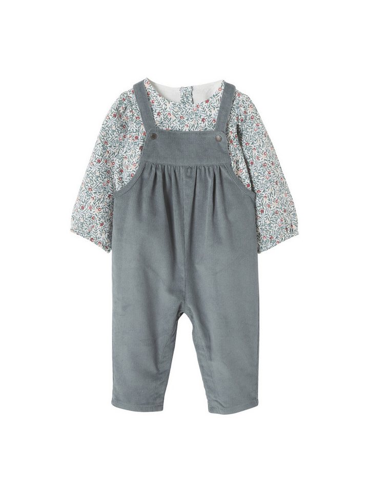 vertbaudet Overall Mädchen Baby-Set: Bluse und Latzhose von vertbaudet