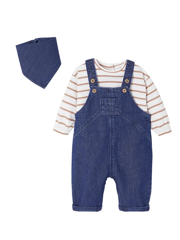 vertbaudet Overall Baby-Set: Body, Latzjeans & Halstuch von vertbaudet