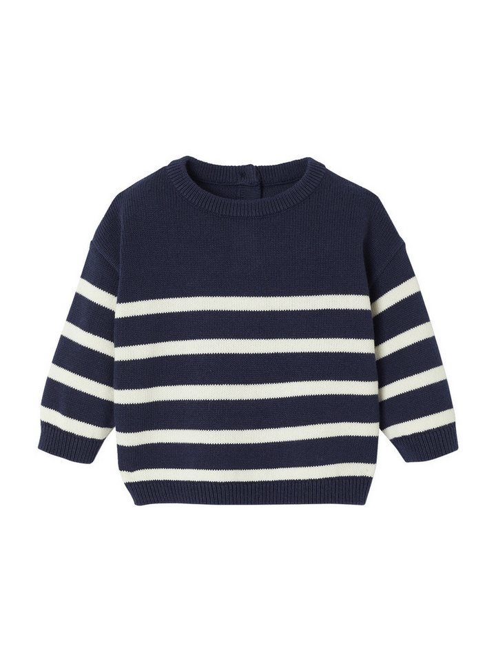 vertbaudet Pullunder Gestreifter Baby Strickpullover aus Bio-Baumwolle von vertbaudet