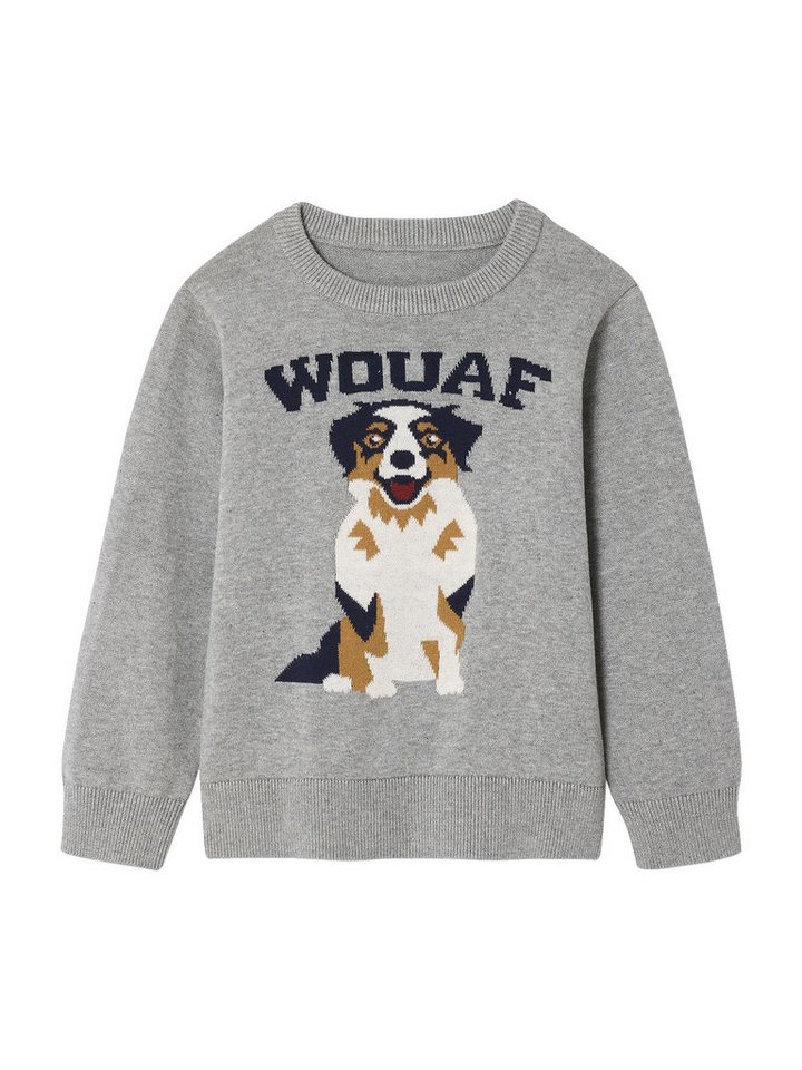 vertbaudet Pullunder Jungen Rundhals-Pullover mit Hund von vertbaudet