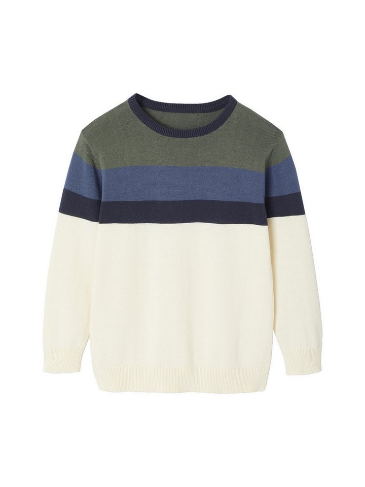 vertbaudet Pullunder Jungen Feinstrickpullover mit Streifen von vertbaudet