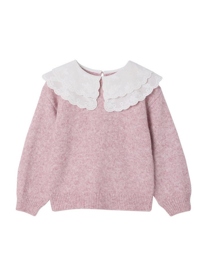 vertbaudet Pullunder Flauschiger Mädchen Pullover mit besticktem Kragen vertbaudet Pullunder Flauschiger Mädchen Pullover mit besticktem Kragen von vertbaudet