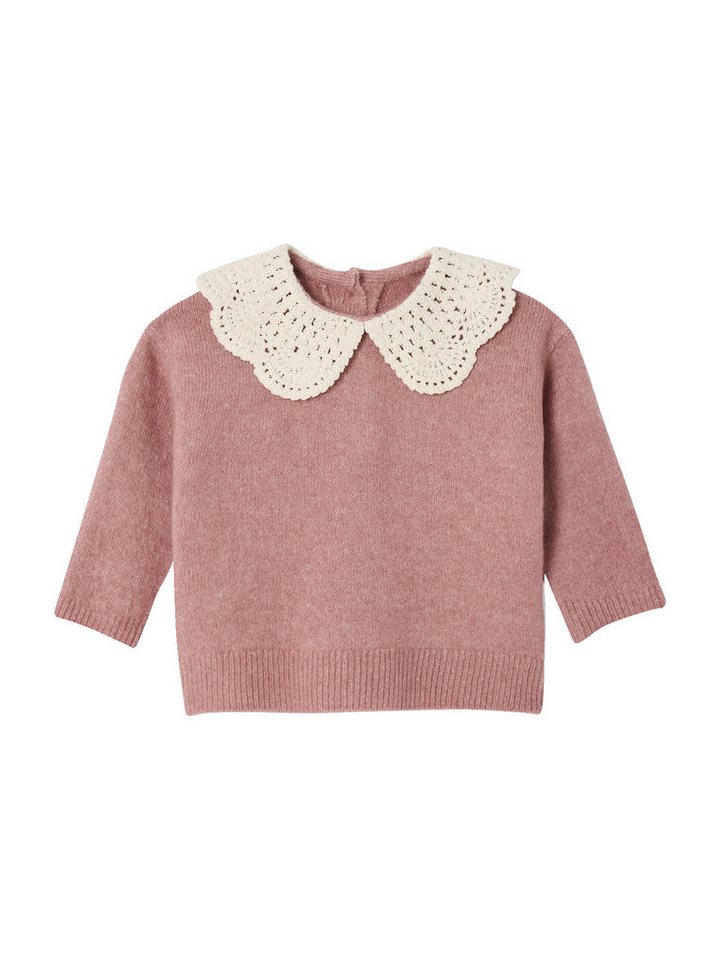 vertbaudet Pullunder Baby Pullover aus Strick mit Häkelkragen von vertbaudet