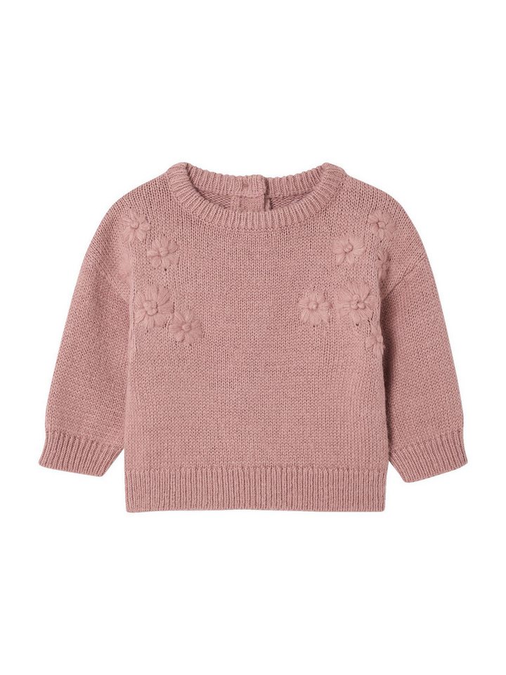 vertbaudet Pullunder Baby Strickpullover mit Blumenstickerei von vertbaudet