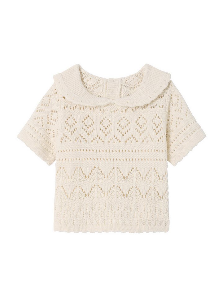 vertbaudet Pullunder Mädchen Baby Häkel-Pullover mit kurzen Ärmeln von vertbaudet