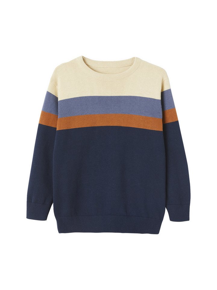 vertbaudet Pullunder Jungen Feinstrickpullover mit Streifen von vertbaudet