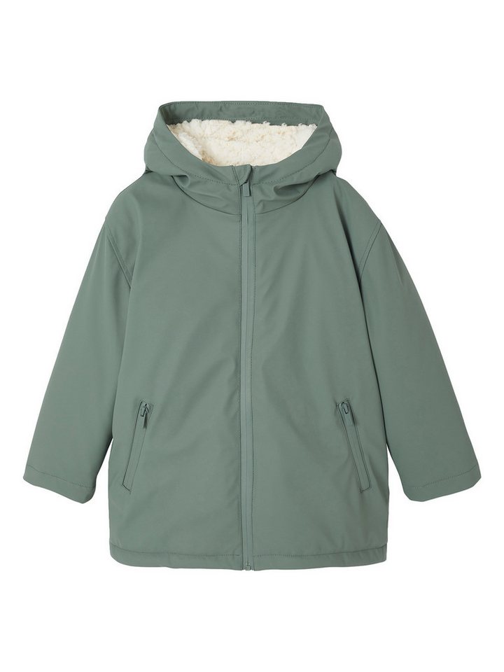 vertbaudet Regenjacke Jungen Regenjacke mit Kapuze & Teddyfleece-Futter von vertbaudet