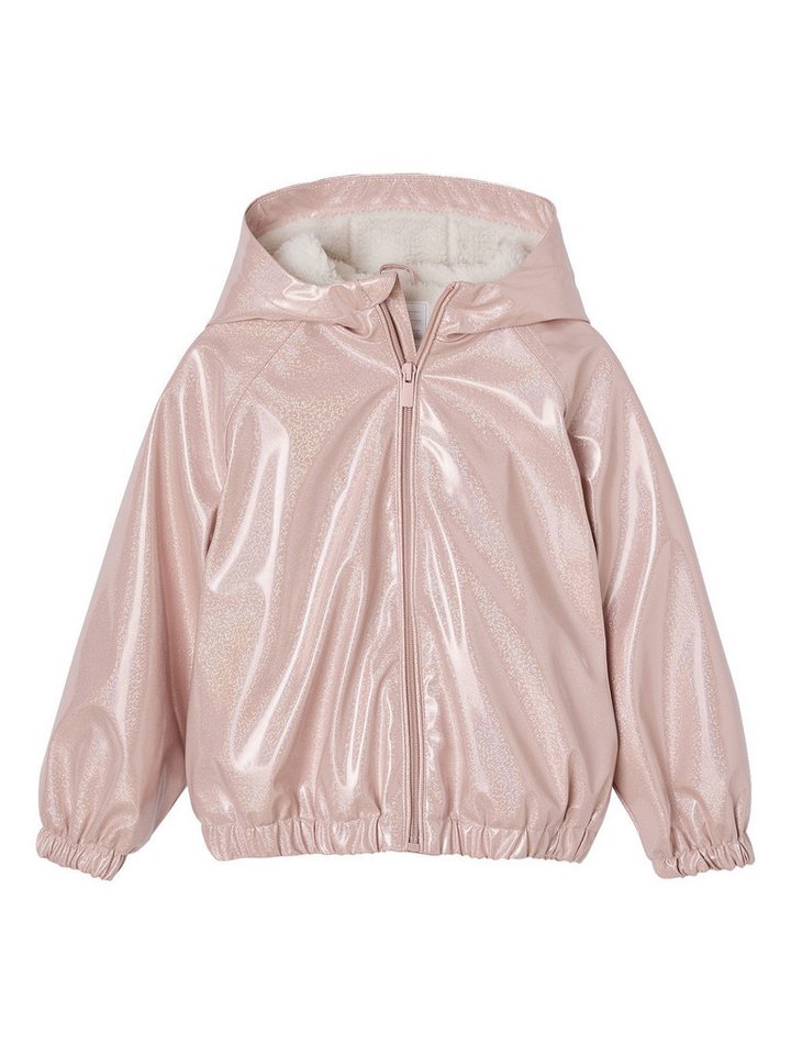 vertbaudet Regenjacke Glänzende Mädchen Jacke mit Teddyfutter von vertbaudet