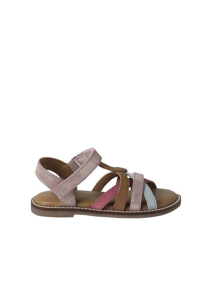 vertbaudet Kinder Ledersandalen mit Klett und bunten Riemchen Sandale von vertbaudet