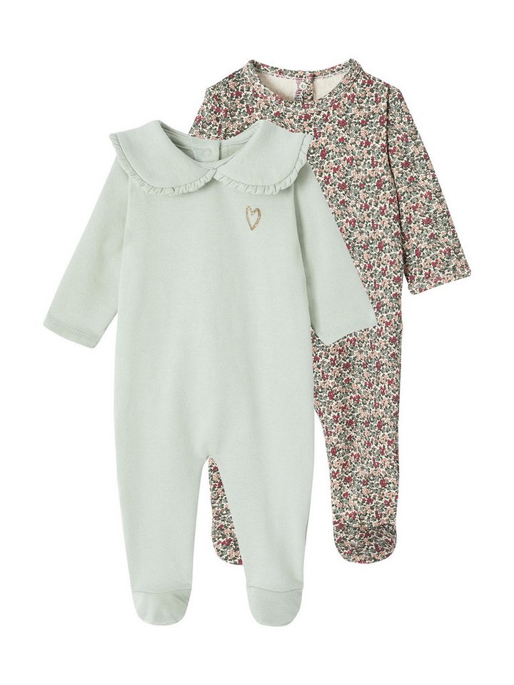vertbaudet Schlafanzug 2er-Pack Baby Strampler aus Sweatware 2er-Pack von vertbaudet