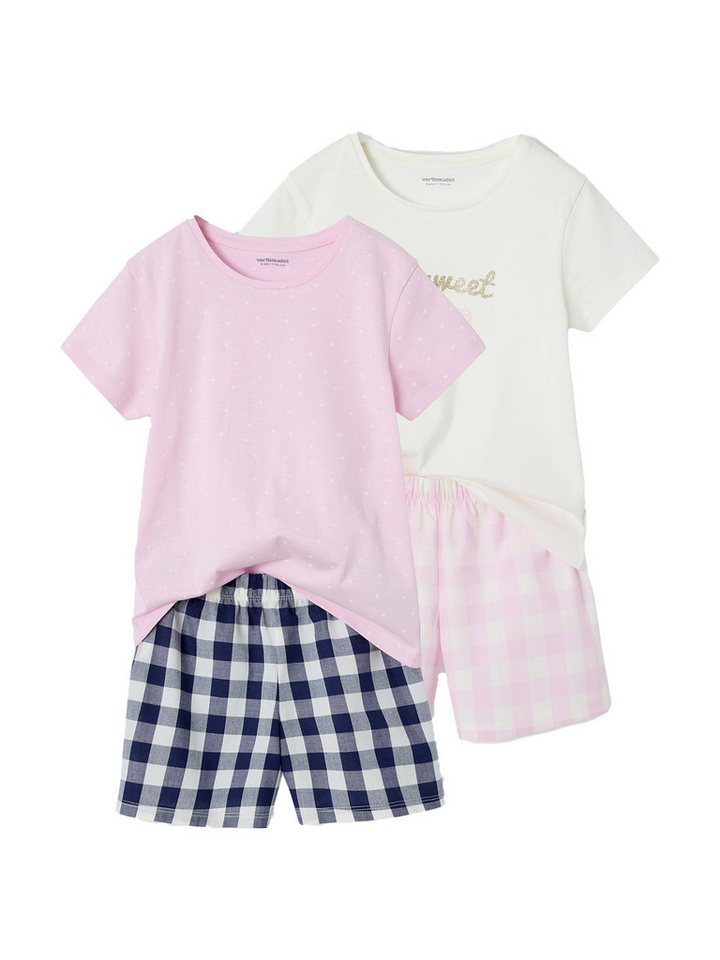 vertbaudet Schlafanzug Mädchen Sommer-Schlafanzüge aus Popeline 2er-Pack von vertbaudet