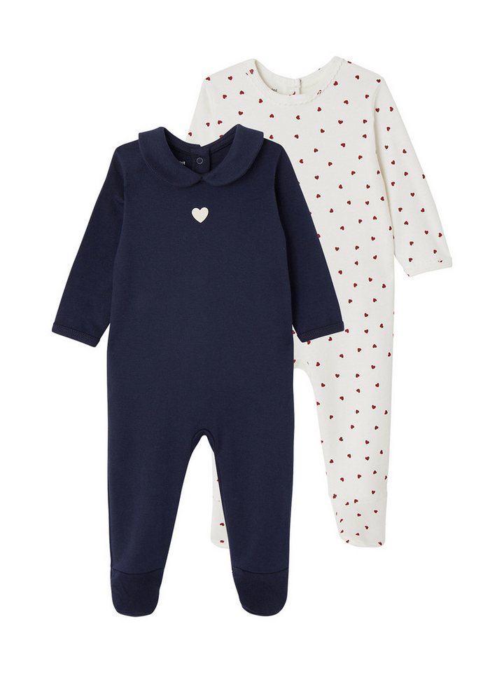 vertbaudet Schlafanzug 2er-Pack Baby Strampler mit Herzen 2er-Pack vertbaudet Schlafanzug 2er-Pack Baby Strampler mit Herzen 2er-Pack von vertbaudet