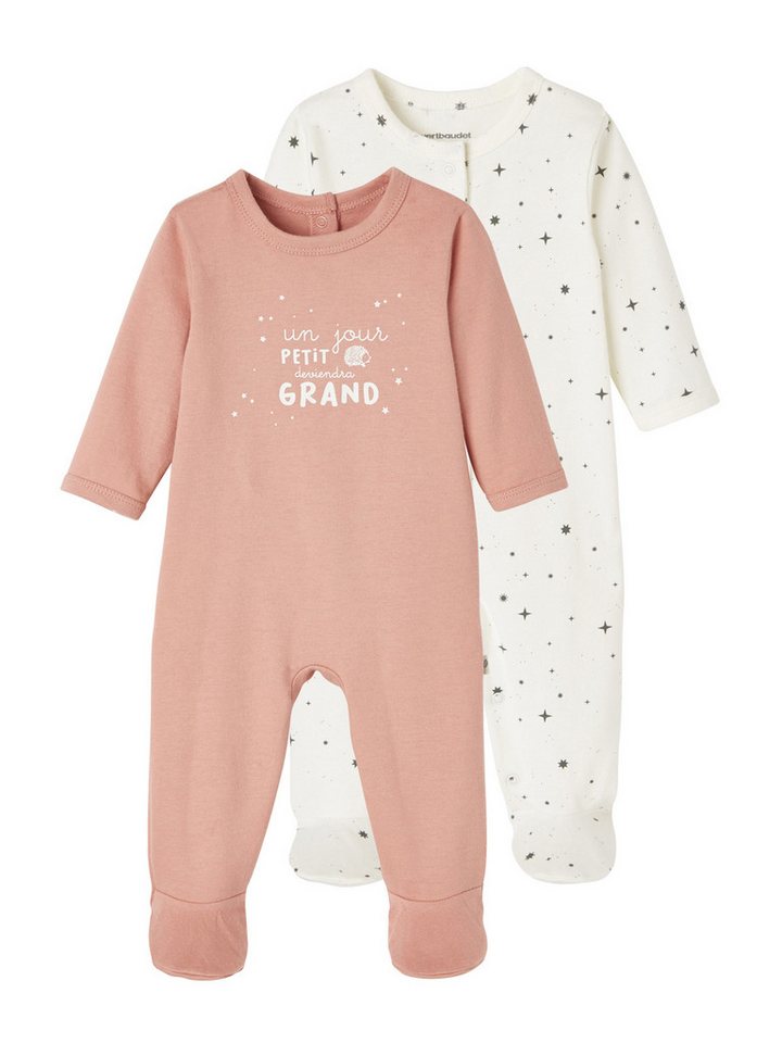 vertbaudet Schlafanzug Bio-Kollektion: 2er-Pack Baby Strampler von vertbaudet