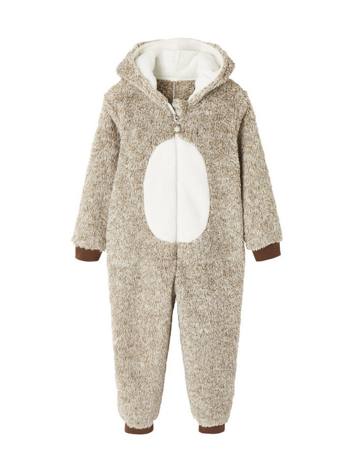 vertbaudet Schlafanzug Jungen Plüsch-Overall, Onesie RENTIER von vertbaudet