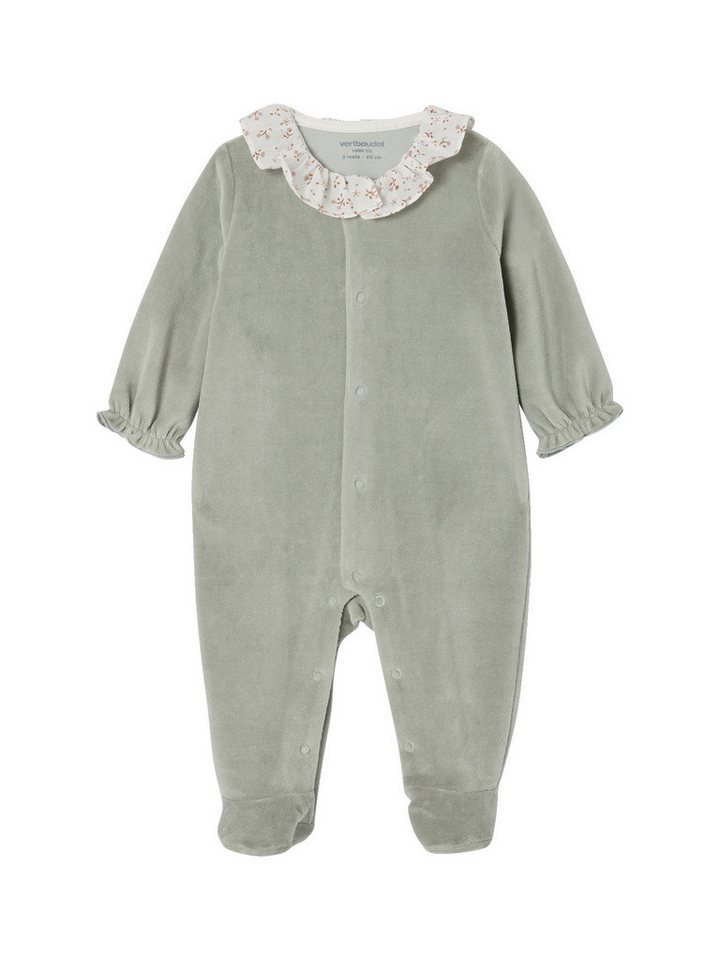 vertbaudet Schlafanzug Mädchen Baby Samtstrampler mit breitem Kragen von vertbaudet