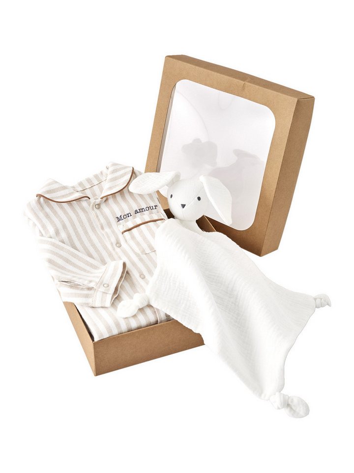 vertbaudet Schlafanzug Baby-Set: Strampler & Schmusetuch, Flanell vertbaudet Schlafanzug Baby-Set: Strampler & Schmusetuch, Flanell von vertbaudet
