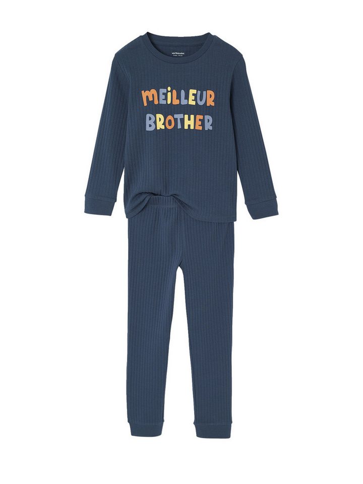 vertbaudet Schlafanzug Jungen Schlafanzug mit Schriftzug von vertbaudet