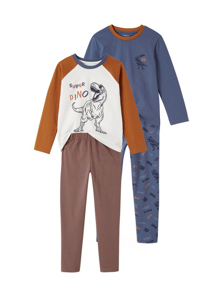 vertbaudet Schlafanzug Jungen Schlafanzüge, Dinos 2er-Pack von vertbaudet