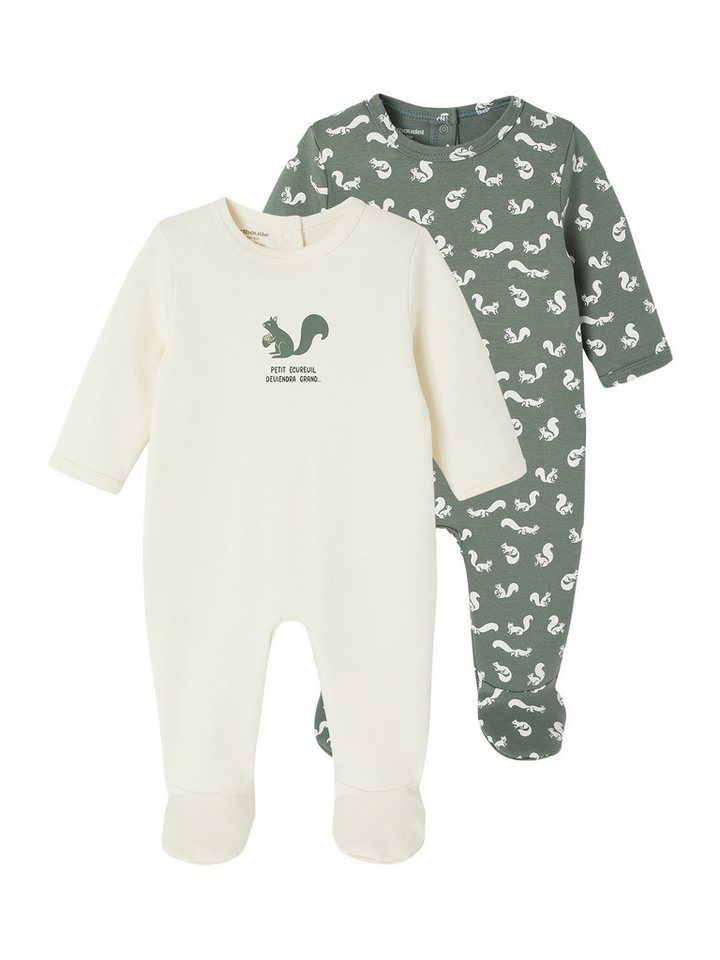 vertbaudet Schlafanzug Bio-Kollektion: Baby Strampler EICHHÖRNCHEN 2er-Pack von vertbaudet