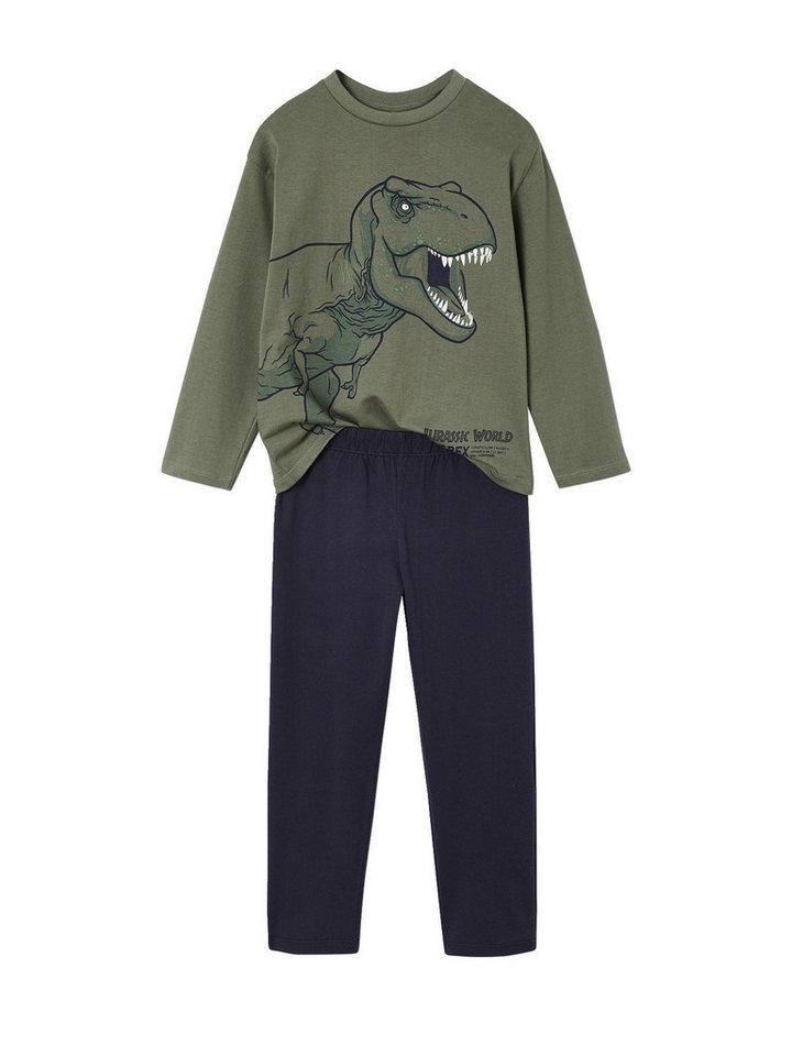 vertbaudet Schlafanzug Schlafanzug mit T-Rex-Print JURASSIC WORLD, Kinder von vertbaudet