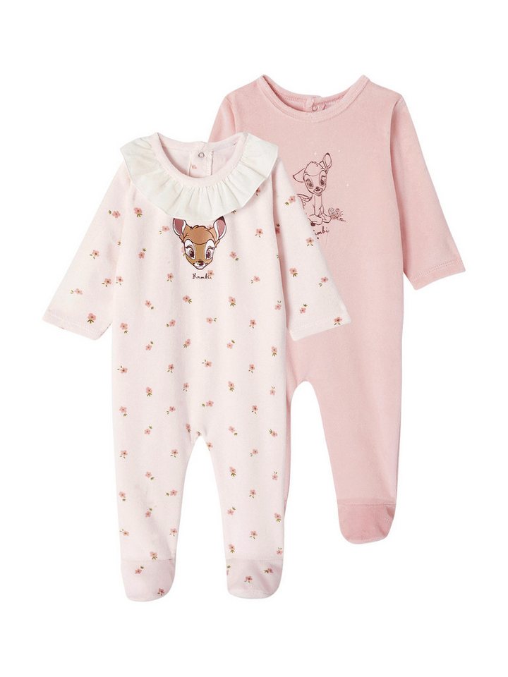vertbaudet Schlafanzug Baby Samt-Strampler Disney BAMBI 2er-Pack von vertbaudet