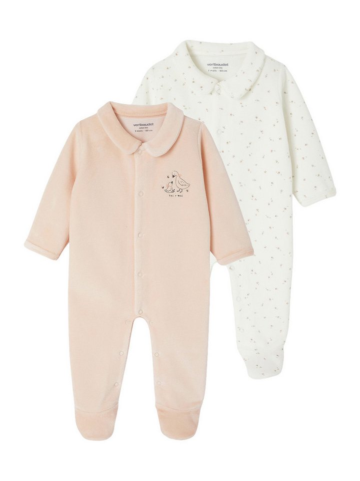 vertbaudet Schlafanzug Bio-Kollektion: Baby Strampler aus Samt 2er-Pack vertbaudet Schlafanzug Bio-Kollektion: Baby Strampler aus Samt 2er-Pack von vertbaudet
