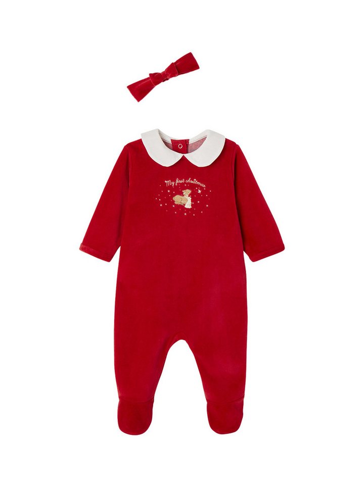 vertbaudet Schlafanzug Baby Weihnachts-Geschenkset: Strampler & Haarband von vertbaudet