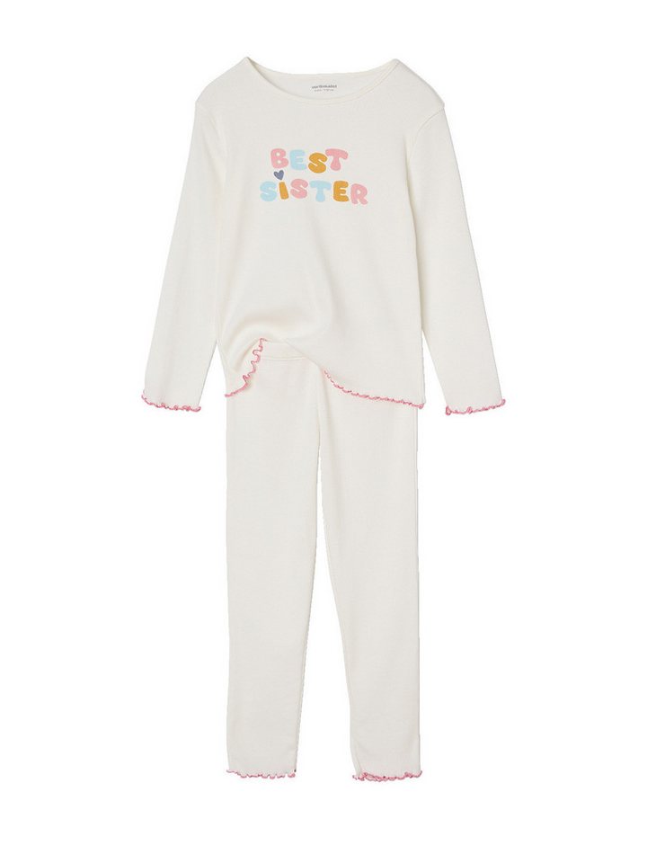 vertbaudet Schlafanzug Mädchen Schlafanzug aus Ripp Best Sister vertbaudet Schlafanzug Mädchen Schlafanzug aus Ripp Best Sister von vertbaudet