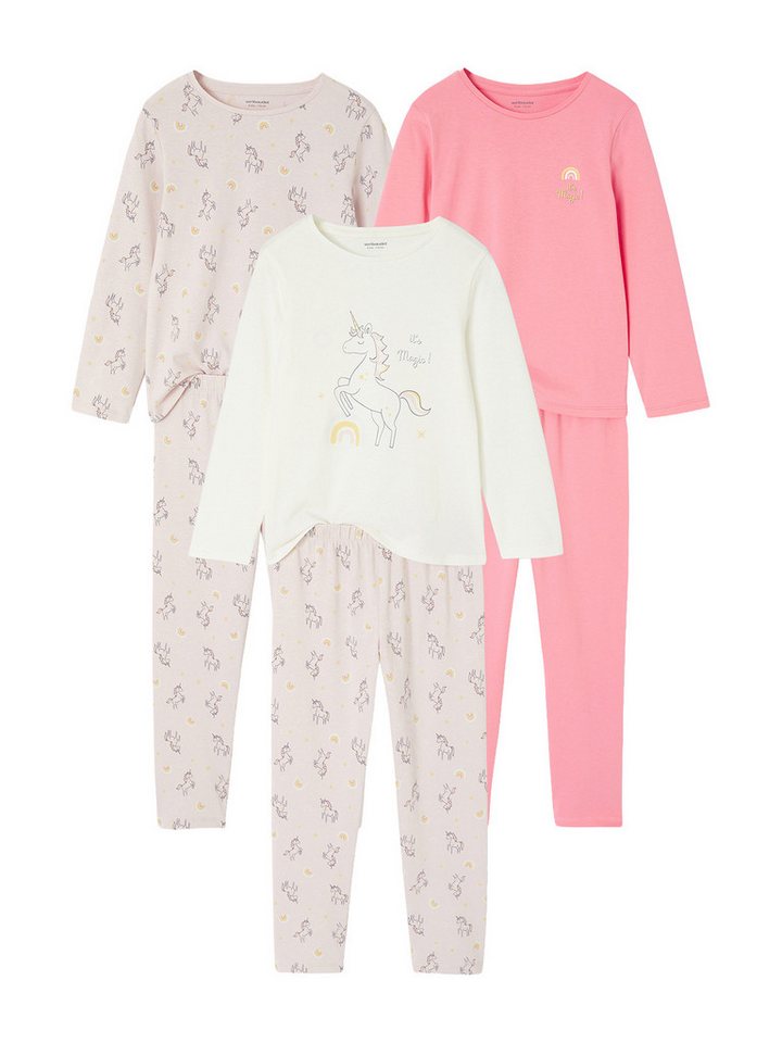 vertbaudet Schlafanzug Mädchen Schlafanzüge mit Einhorn-Motiven 3er-Pack vertbaudet Schlafanzug Mädchen Schlafanzüge mit Einhorn-Motiven 3er-Pack von vertbaudet