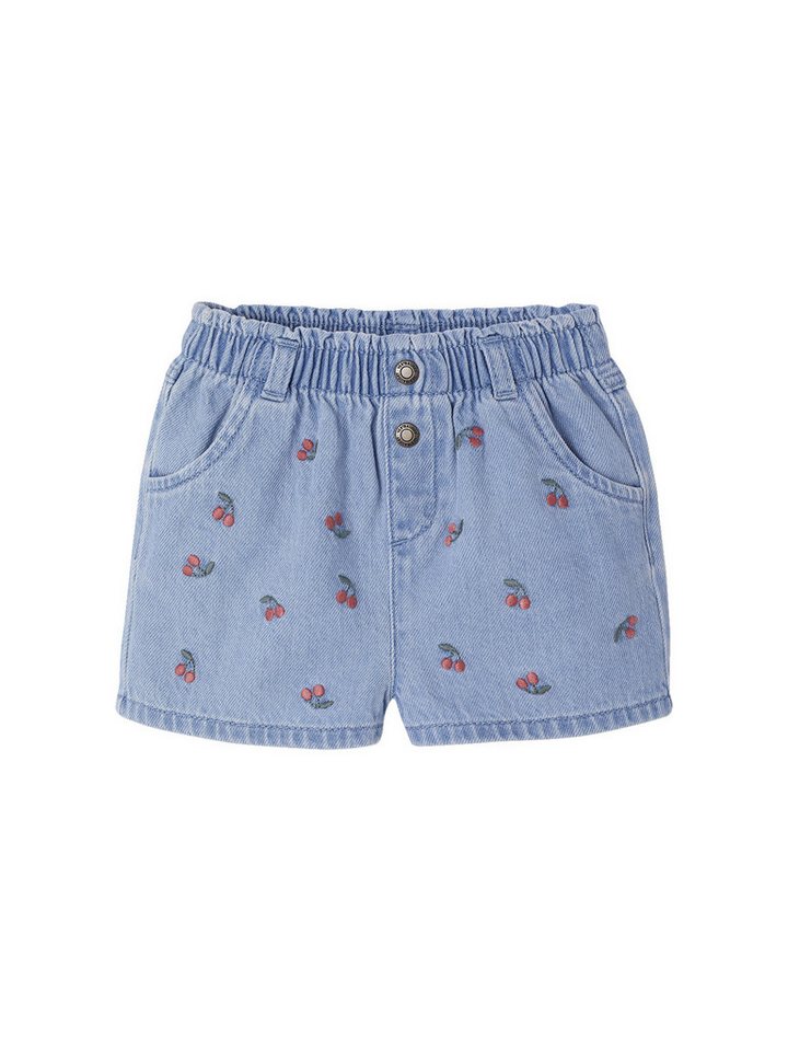 vertbaudet Shorts Baby Jeansshorts Mit Blumenstickerei Blumenstickerei von vertbaudet
