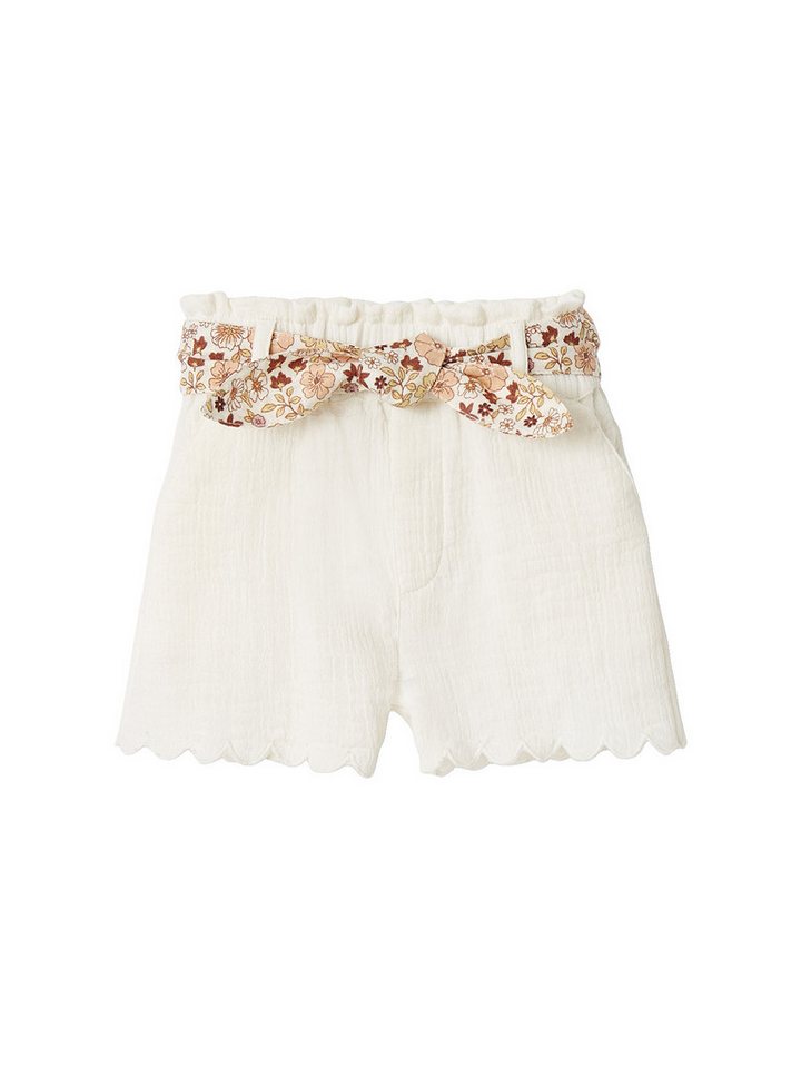 vertbaudet Shorts Baby Musselin-Shorts mit Blumenguertel von vertbaudet