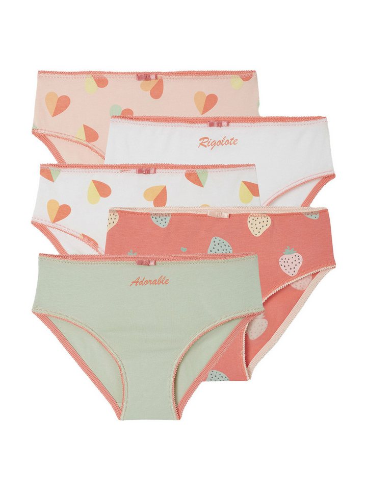 vertbaudet Slip Bio-Kollektion: Mädchen Slips mit kleiner Schleife 5er-Pack von vertbaudet