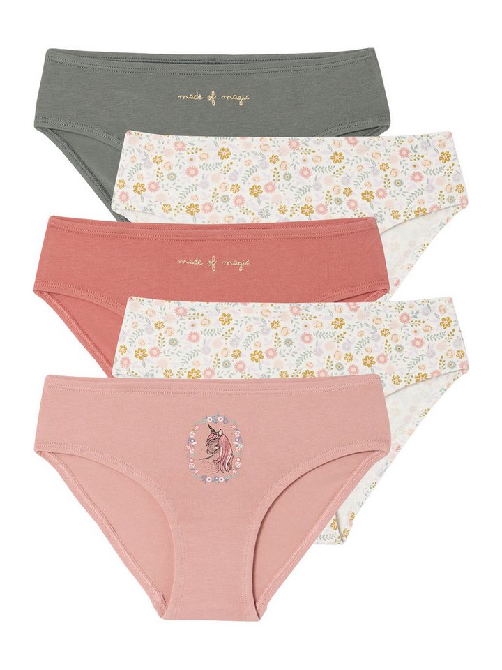 vertbaudet Slip Mädchen Slips mit Prints, Bio-Baumwolle 5er-Pack von vertbaudet