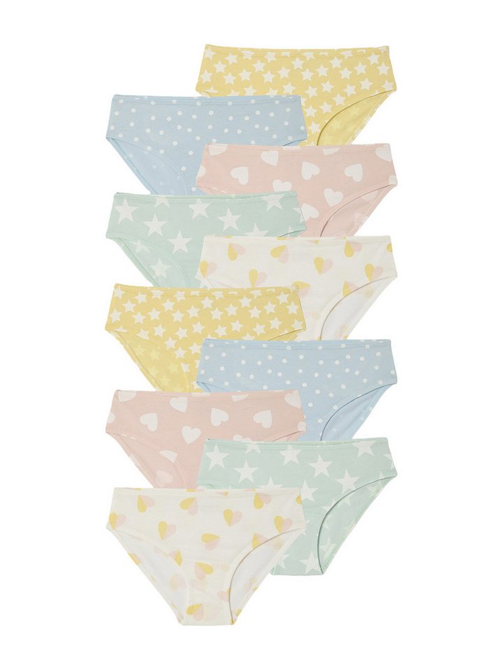 vertbaudet Slip Slips mit Herz- & Sternenmuster, Mädchen 10er-Pack von vertbaudet