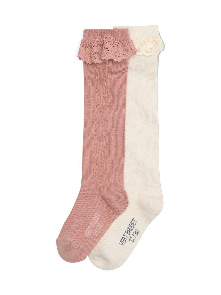 vertbaudet Socken 2er-Pack Mädchen Strümpfe, Ajourstrick/Spitze 2er-Pack von vertbaudet