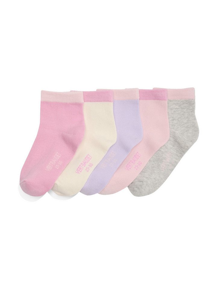 vertbaudet Socken Zweifarbige Mädchen Socken BASIC 5er-Pack von vertbaudet