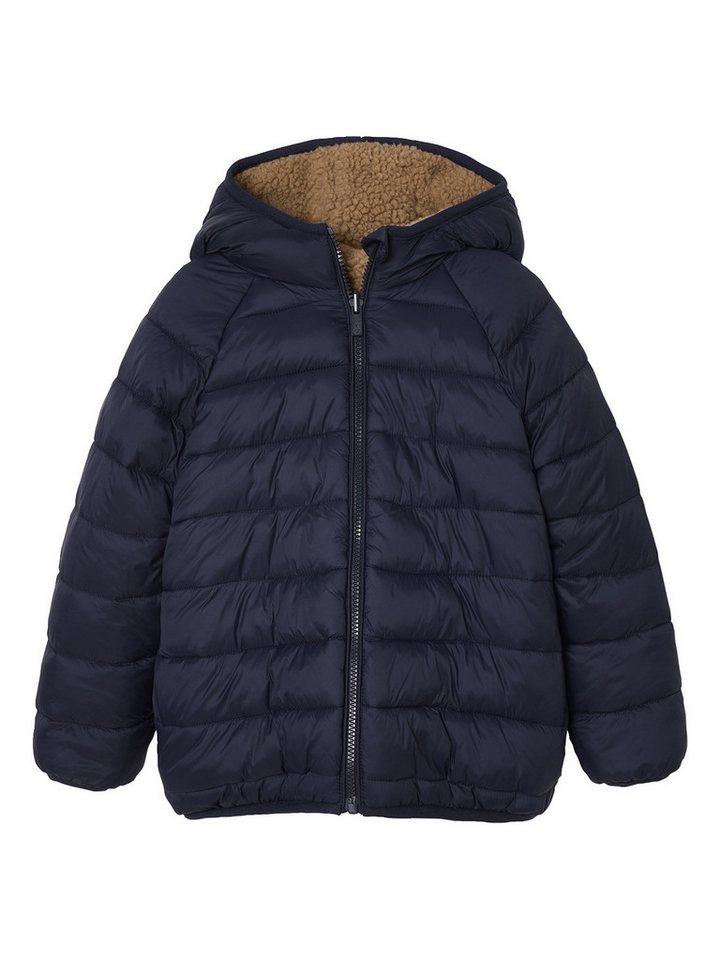 vertbaudet Steppjacke Jungen Wende-Steppjacke mit Teddyfleece Recycling-Polyester-Wattierung, wendbar, wasserabweisend von vertbaudet