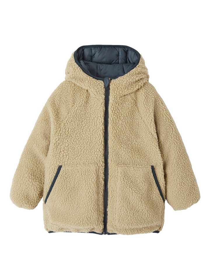vertbaudet Steppjacke Jungen Wende-Steppjacke mit Teddyfleece Recycling-Polyester-Wattierung, wendbar, wasserabweisend von vertbaudet