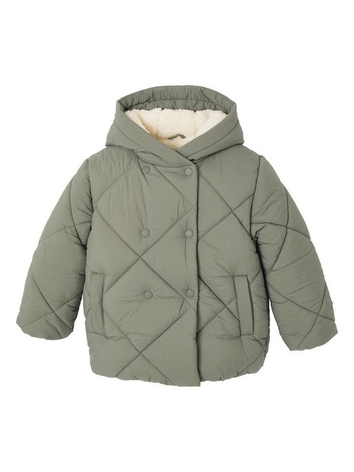 vertbaudet Steppjacke Mädchen Kapuzen-Steppjacke mit Teddyfleece-Futter von vertbaudet