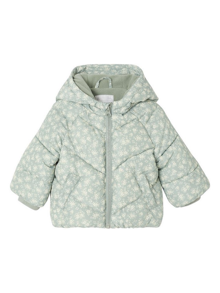vertbaudet Steppjacke Baby Winterjacke mit Kapuze und Blumenmuster von vertbaudet