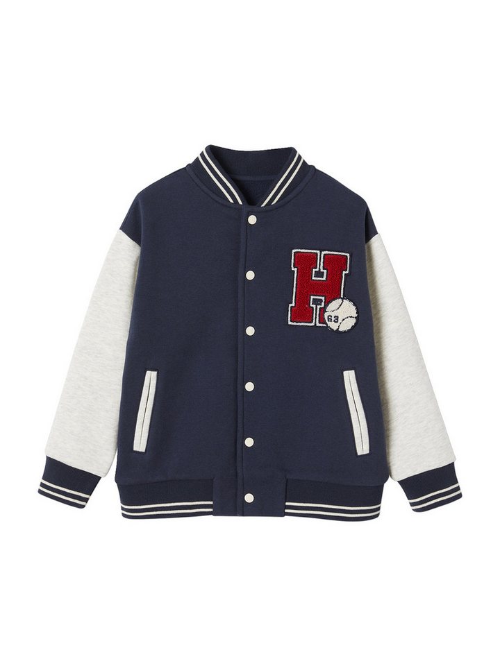 vertbaudet Sweatjacke College-Sweatjacke mit Aufnäher Jungen von vertbaudet