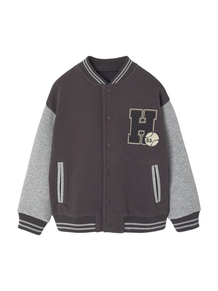 vertbaudet Sweatjacke College-Sweatjacke mit Aufnäher Jungen von vertbaudet